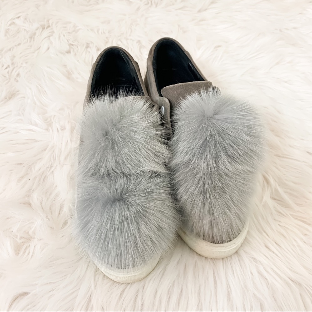 Here/Now Heather Genuine Fox Fur Trim Sneaker